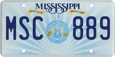 MS license plate MSC889
