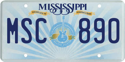 MS license plate MSC890