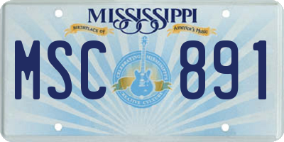 MS license plate MSC891