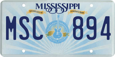 MS license plate MSC894