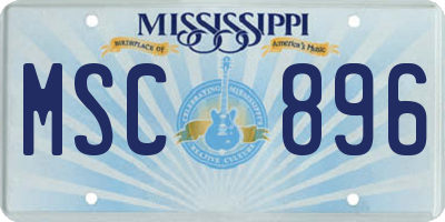 MS license plate MSC896