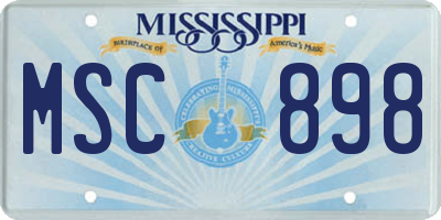 MS license plate MSC898