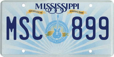 MS license plate MSC899