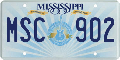 MS license plate MSC902