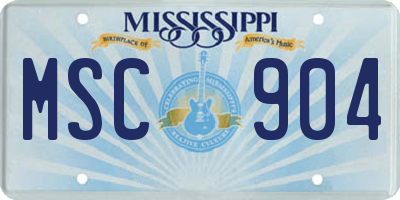 MS license plate MSC904