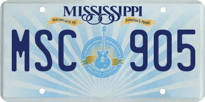 MS license plate MSC905