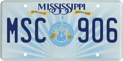 MS license plate MSC906