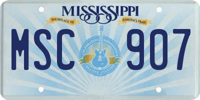 MS license plate MSC907