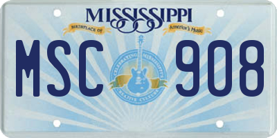 MS license plate MSC908