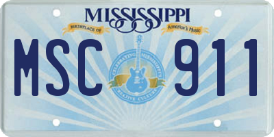 MS license plate MSC911