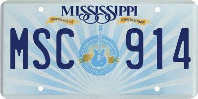 MS license plate MSC914