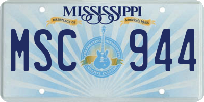 MS license plate MSC944