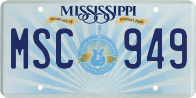 MS license plate MSC949