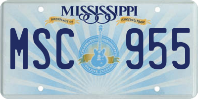 MS license plate MSC955