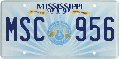 MS license plate MSC956