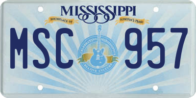 MS license plate MSC957