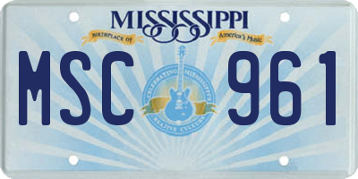 MS license plate MSC961
