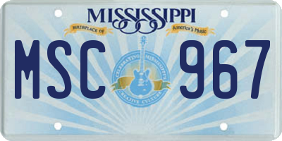 MS license plate MSC967
