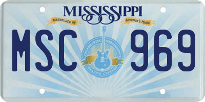 MS license plate MSC969