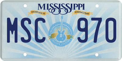 MS license plate MSC970