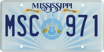 MS license plate MSC971