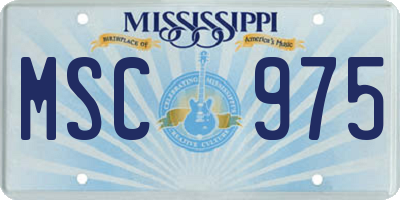 MS license plate MSC975