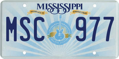 MS license plate MSC977