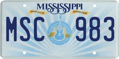 MS license plate MSC983