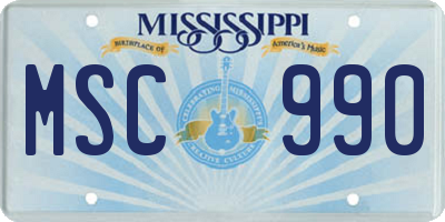 MS license plate MSC990