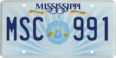 MS license plate MSC991
