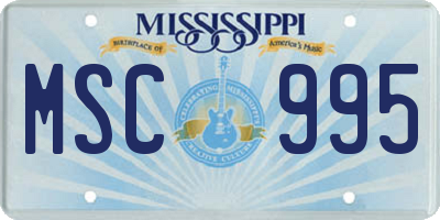 MS license plate MSC995