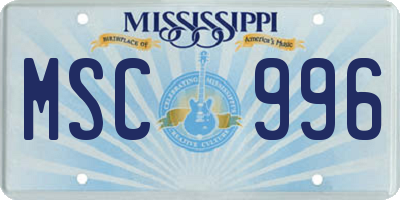 MS license plate MSC996