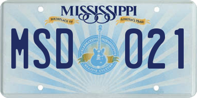 MS license plate MSD021