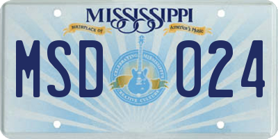 MS license plate MSD024