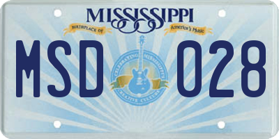 MS license plate MSD028