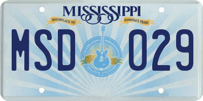 MS license plate MSD029