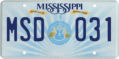 MS license plate MSD031