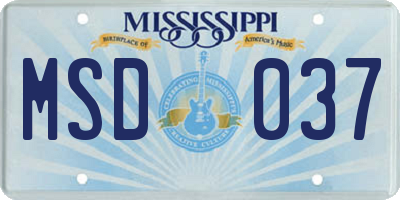 MS license plate MSD037