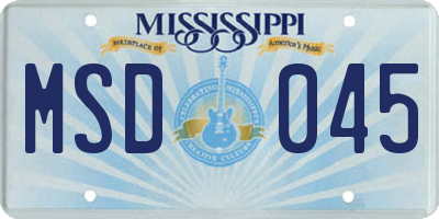 MS license plate MSD045