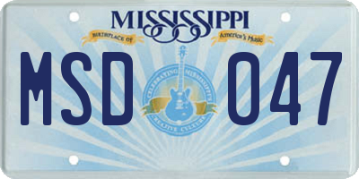 MS license plate MSD047