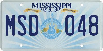 MS license plate MSD048