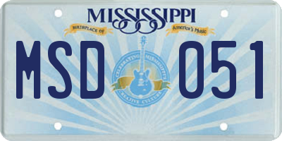 MS license plate MSD051
