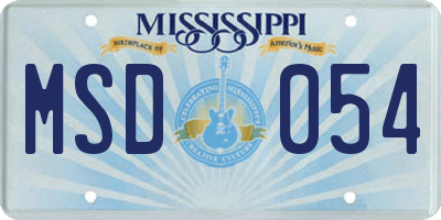 MS license plate MSD054