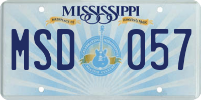 MS license plate MSD057
