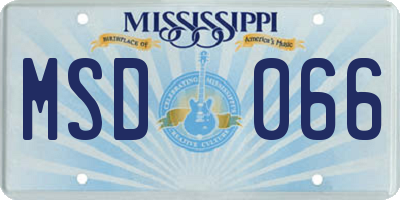 MS license plate MSD066