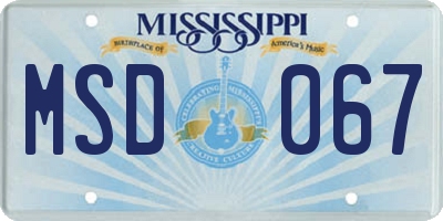 MS license plate MSD067