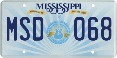 MS license plate MSD068