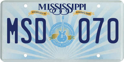 MS license plate MSD070