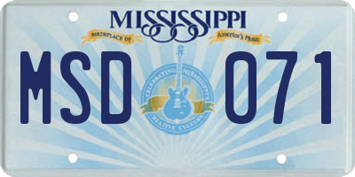 MS license plate MSD071