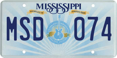 MS license plate MSD074
